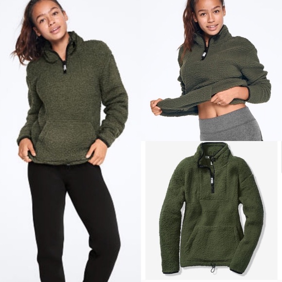 victoria secret pink sherpa sweatshirt